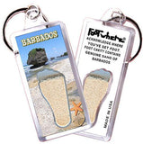 Barbados FootWhere® Souvenir Keychain. Made in USA-FootWhere® Souvenirs