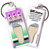 Barbados FootWhere® Souvenir Keychain. Made in USA-FootWhere® Souvenirs