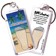 Barbados FootWhere® Souvenir Keychain. Made in USA-FootWhere® Souvenirs