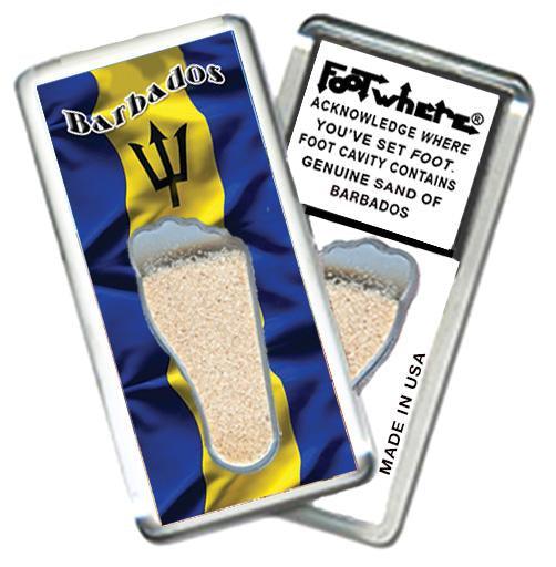Barbados FootWhere® Souvenir Magnet. Made in USA-FootWhere® Souvenirs
