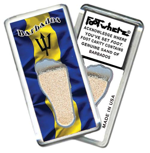 Barbados FootWhere® Souvenir Fridge Magnets. 6 Piece Set. Made in USA-FootWhere® Souvenirs