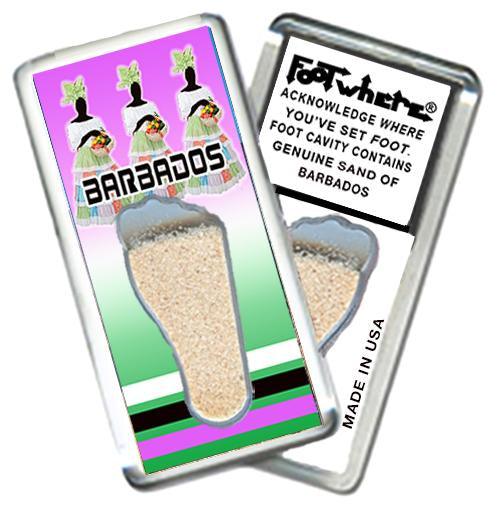 Barbados FootWhere® Souvenir Magnet. Made in USA-FootWhere® Souvenirs