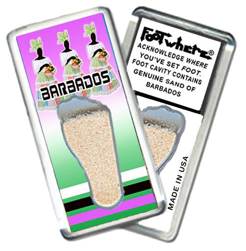 Barbados FootWhere® Souvenir Fridge Magnets. 6 Piece Set. Made in USA-FootWhere® Souvenirs