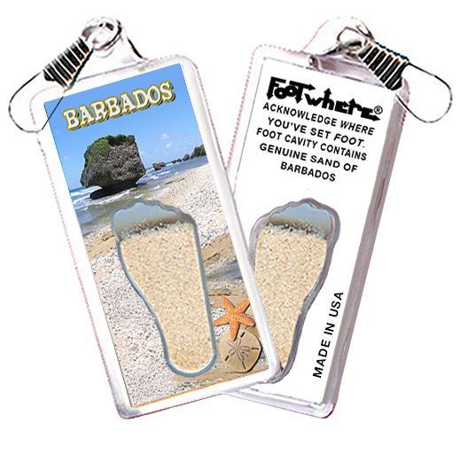 Barbados FootWhere® Souvenir Zipper-Pull. Made in USA-FootWhere® Souvenirs