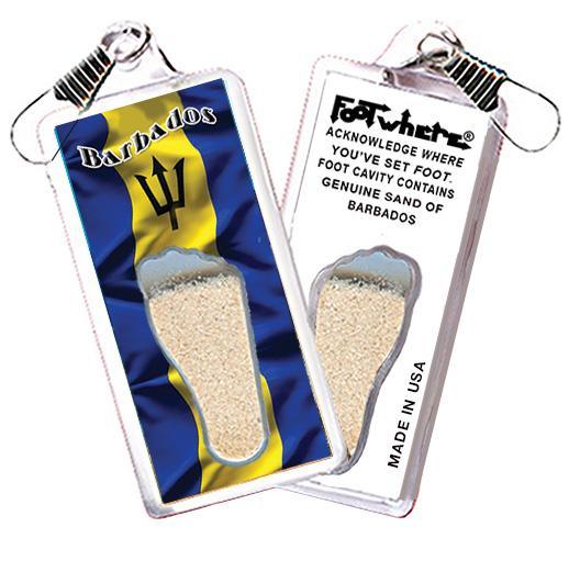 Barbados FootWhere® Souvenir Zipper-Pull. Made in USA-FootWhere® Souvenirs