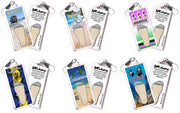 Barbados FootWhere® Souvenir Zipper-Pulls. 6 Piece Set. Made in USA-FootWhere® Souvenirs