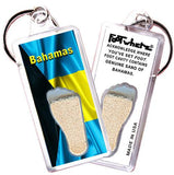 Bahamas FootWhere® Souvenir Keychains. 6 Piece Set. Made in USA-FootWhere® Souvenirs
