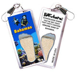 Bahamas FootWhere® Souvenir Zipper-Pulls. 6 Piece Set. Made in USA-FootWhere® Souvenirs