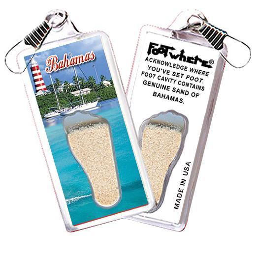 Bahamas FootWhere® Souvenir Zipper-Pulls. 6 Piece Set. Made in USA-FootWhere® Souvenirs