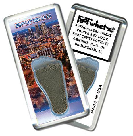 Birmingham FootWhere® Souvenir Fridge Magnet. Made in USA-FootWhere® Souvenirs