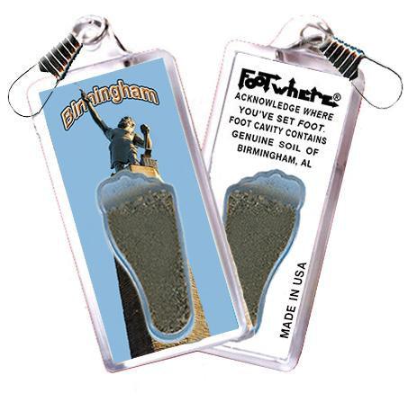 Birmingham FootWhere® Souvenir Zipper-Pull. Made in USA-FootWhere® Souvenirs