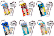 Bahamas FootWhere® Souvenir Keychains. 6 Piece Set. Made in USA-FootWhere® Souvenirs