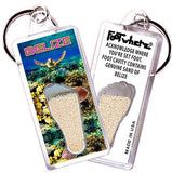 Belize FootWhere® Souvenir Keychain. Made in USA - FootWhere® Souvenir Shop