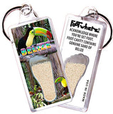 Belize FootWhere® Souvenir Keychain. Made in USA - FootWhere® Souvenir Shop