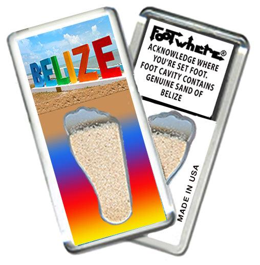 Belize FootWhere® Souvenir Fridge Magnet. Made in USA - FootWhere® Souvenir Shop