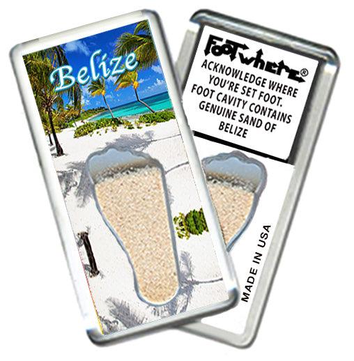 Belize FootWhere® Souvenir Fridge Magnet. Made in USA - FootWhere® Souvenir Shop