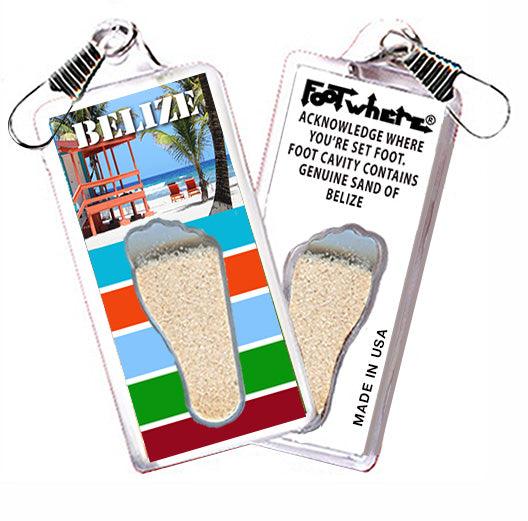Belize FootWhere® Souvenir Zipper-Pull. Made in USA - FootWhere® Souvenir Shop