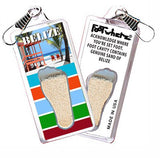 Belize FootWhere® Souvenir Zipper-Pull. Made in USA - FootWhere® Souvenir Shop