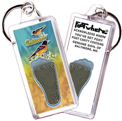 Baltimore FootWhere® Souvenir Keychain. Made in USA-FootWhere® Souvenirs