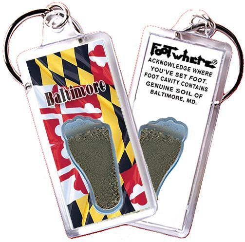 Baltimore FootWhere® Souvenir Keychain. Made in USA-FootWhere® Souvenirs