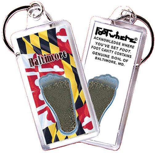 Baltimore FootWhere® Souvenir Zipper-Pulls. 6 Piece Set. Made in USA-FootWhere® Souvenirs