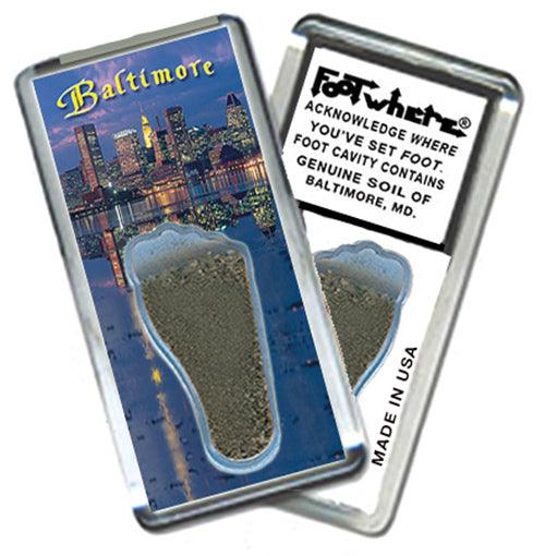 Baltimore FootWhere® Souvenir Fridge Magnets. 6 Piece Set. Made in USA-FootWhere® Souvenirs