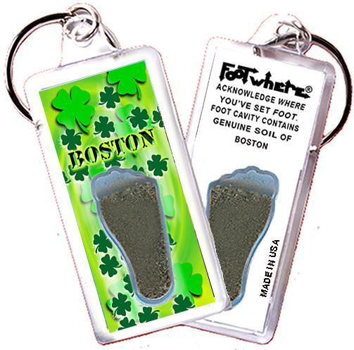 Boston FootWhere® Souvenir Key Chain. Made in USA-FootWhere® Souvenirs