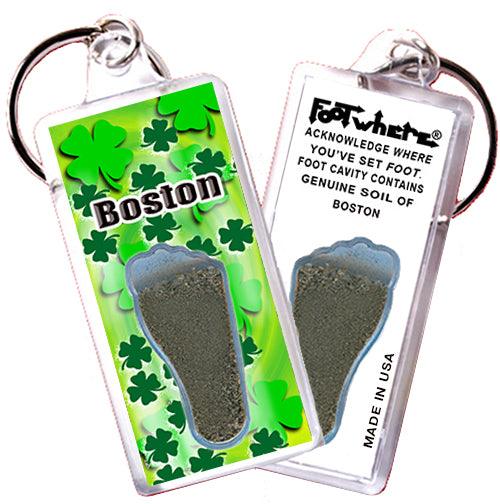 Boston FootWhere® Souvenir Keychains. 6 Piece Set. Made in USA-FootWhere® Souvenirs