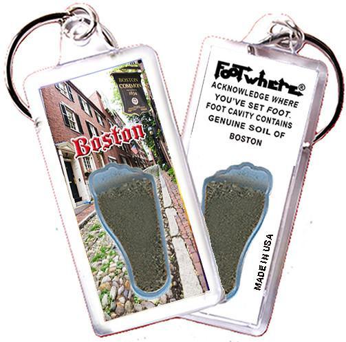 Boston FootWhere® Souvenir Key Chain. Made in USA-FootWhere® Souvenirs