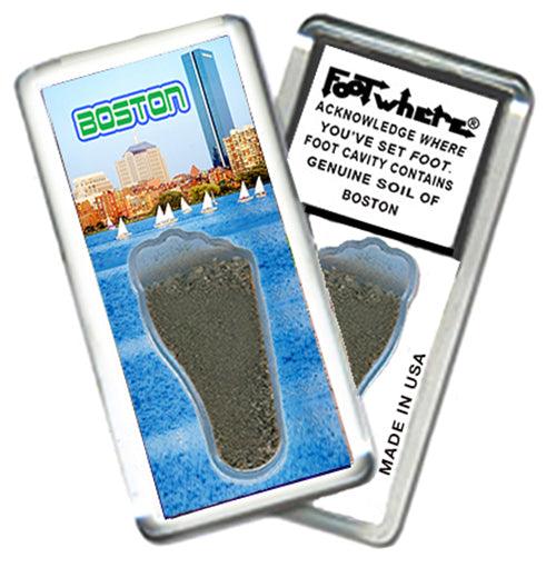 Boston FootWhere® Souvenir Fridge Magnets. 6 Piece Set. Made in USA-FootWhere® Souvenirs