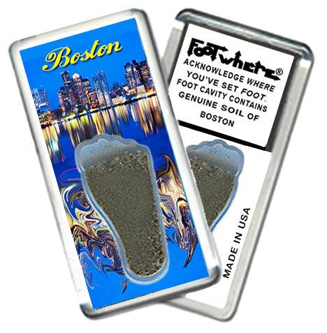 Boston FootWhere® Souvenir Fridge Magnets. 6 Piece Set. Made in USA-FootWhere® Souvenirs