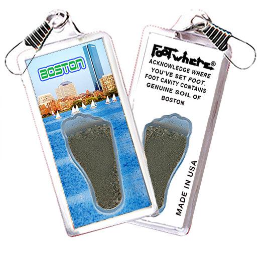 Boston FootWhere® Souvenir Zipper-Pulls. 6 Piece Set. Made in USA-FootWhere® Souvenirs