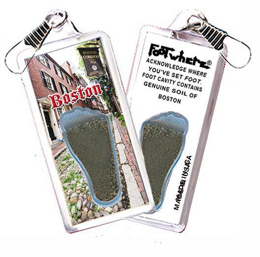 Boston FootWhere® Souvenir Zipper-Pull. Made in USA-FootWhere® Souvenirs
