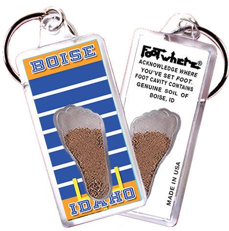 Boise FootWhere® Souvenir Keychains. 6 Piece Set. Made in USA-FootWhere® Souvenirs