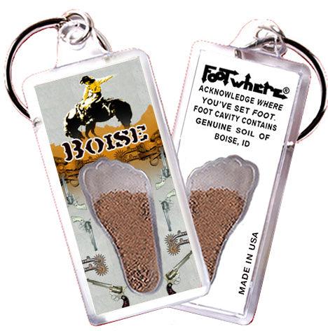 Boise FootWhere® Souvenir Keychains. 6 Piece Set. Made in USA-FootWhere® Souvenirs