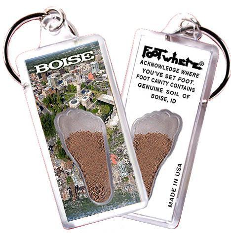 Boise FootWhere® Souvenir Key Chain. Made in USA-FootWhere® Souvenirs