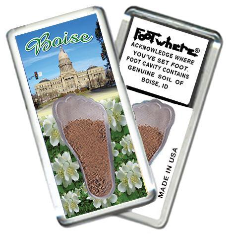 Boise FootWhere® Souvenir Fridge Magnet. Made in USA-FootWhere® Souvenirs