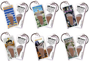 Boise FootWhere® Souvenir Keychains. 6 Piece Set. Made in USA-FootWhere® Souvenirs
