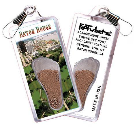 Baton Rouge FootWhere® Souvenir Zipper-Pull. Made in USA-FootWhere® Souvenirs