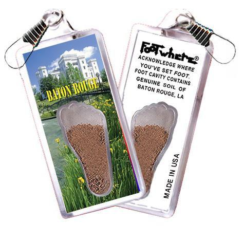 Baton Rouge FootWhere® Souvenir Zipper-Pull. Made in USA-FootWhere® Souvenirs