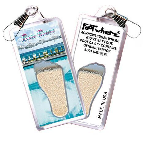 Boca Raton, FL FootWhere® Souvenir Zipper-Pull. Made in USA-FootWhere® Souvenirs