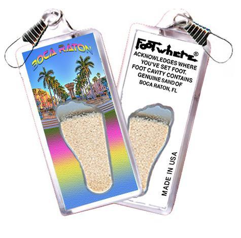 Boca Raton, FL FootWhere® Souvenir Zipper-Pull. Made in USA-FootWhere® Souvenirs