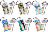 Boca Raton FootWhere® Souvenir Keychains. 6 Piece Set. Made in USA-FootWhere® Souvenirs