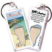 Bermuda FootWhere® Souvenir Keychains. 6 Piece Set. Made in USA-FootWhere® Souvenirs