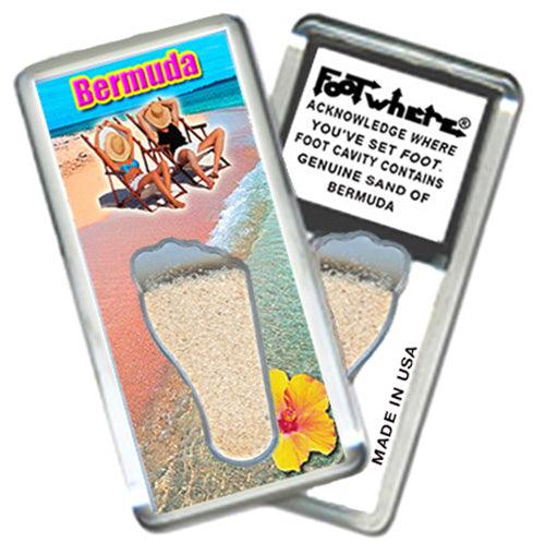 Bermuda FootWhere® Souvenir Fridge Magnets. 6 Piece Set. Made in USA-FootWhere® Souvenirs