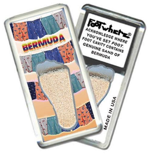 Bermuda FootWhere® Souvenir Fridge Magnets. 6 Piece Set. Made in USA-FootWhere® Souvenirs