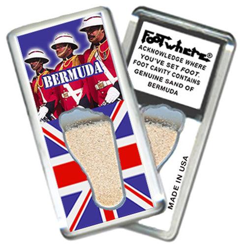 Bermuda FootWhere® Souvenir Fridge Magnets. 6 Piece Set. Made in USA-FootWhere® Souvenirs