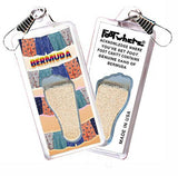 Bermuda FootWhere® Souvenir Zipper-Pulls. 6 Piece Set. Made in USA-FootWhere® Souvenirs