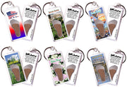 Baton Rouge FootWhere® Souvenir Keychains. 6 Piece Set. Made in USA-FootWhere® Souvenirs