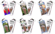 Baton Rouge FootWhere® Souvenir Zipper-Pulls. 6 Piece Set. Made in USA-FootWhere® Souvenirs
